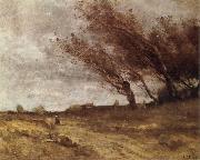 Le Coup du Vent, Jean Baptiste Camille  Corot